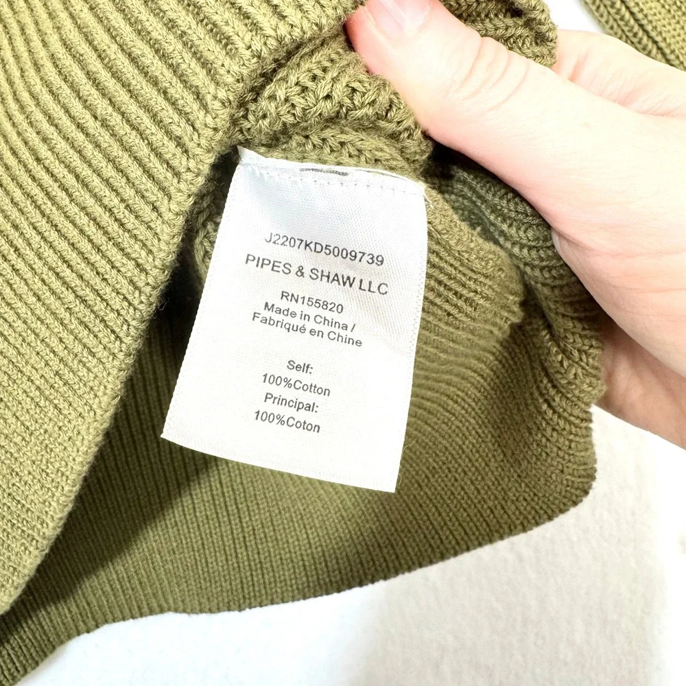 VERONICA BEARD Ribbed Cold‎ Shoulder Sweater Knit Top Olive Green M